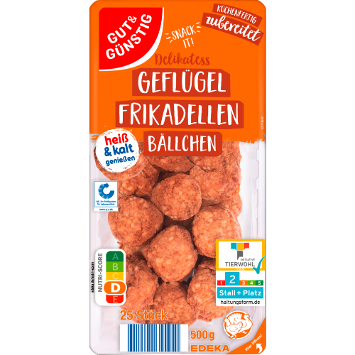 Geflügel Frikadellen Bällchen 500g 25stk á 20g