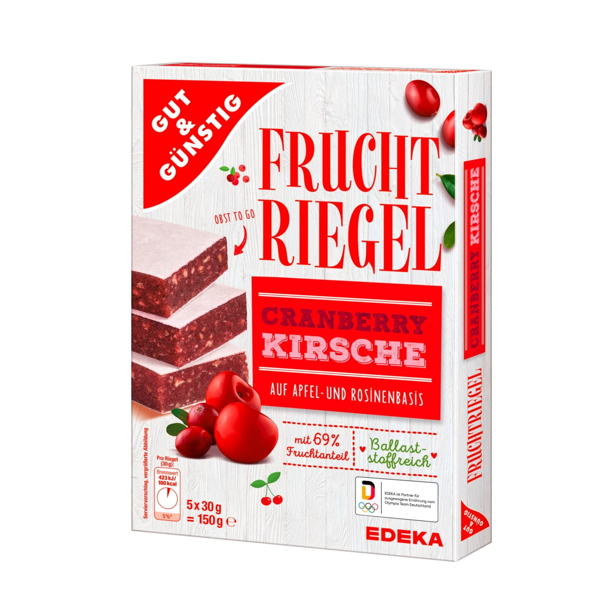 Früchteriegel Kirsche-Cranberry 5 x 30g
