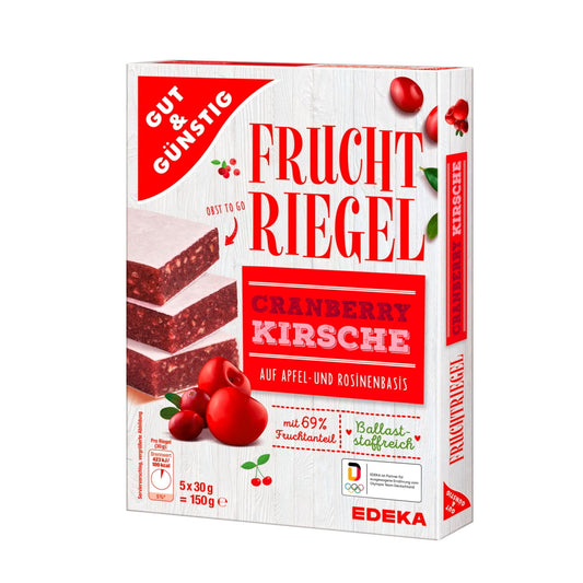 Früchteriegel Kirsche-Cranberry 5 x 30g