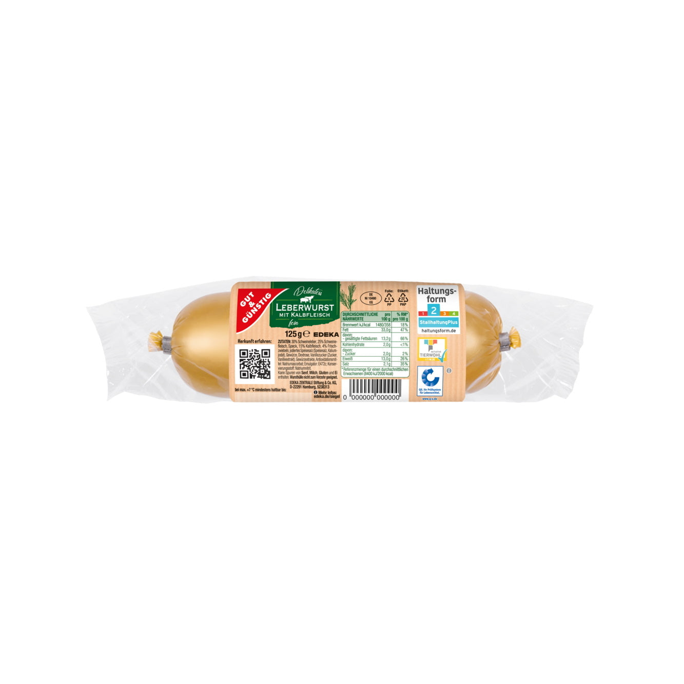 Leberwurst mit Kalbsfleisch 125g