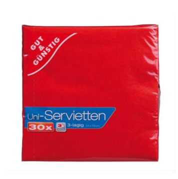 Servietten Rot 30 Stk. (SAISONARTIKEL)